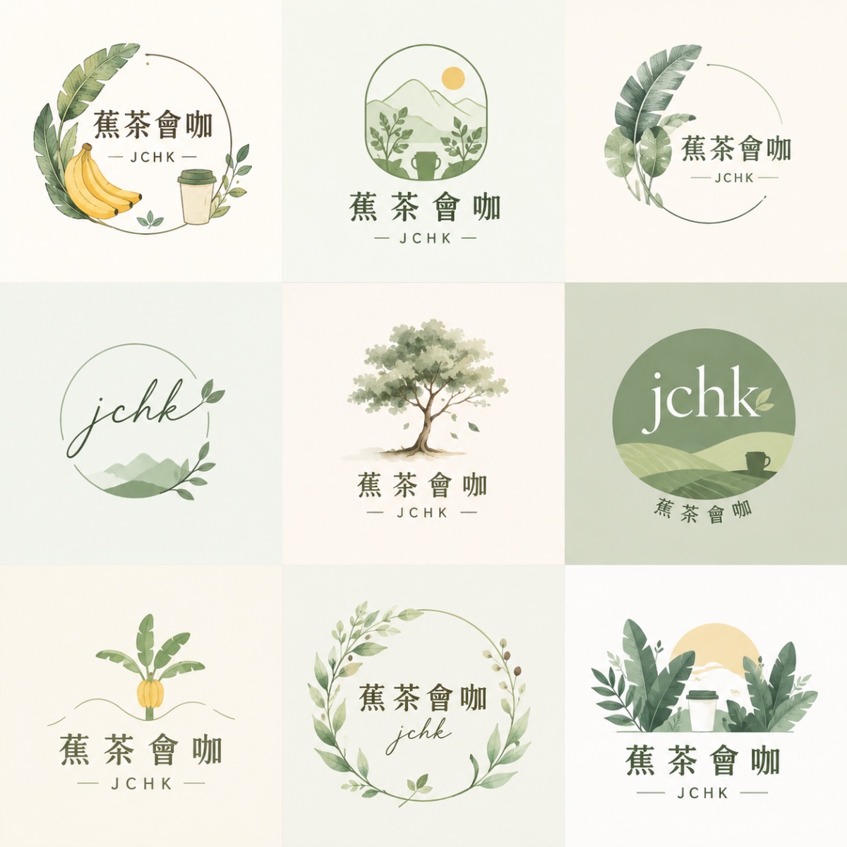 蕉茶會咖 品牌 LOGO 設計